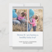 Moderne chique fotocollage zwangerschapsaankondigi aankondiging (Voorkant)