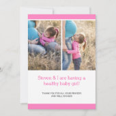 Moderne chique fotocollage zwangerschapsaankondigi aankondiging (Voorkant)