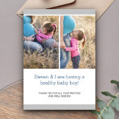 Moderne chique fotocollage zwangerschapsaankondigi aankondiging