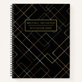 Moderne chique geometrische patroon gepersonalisee notitieboek (Voorkant)