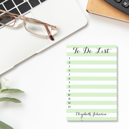 Moderne chique gepersonaliseerde groene gestreepte post-it® notes