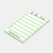 Moderne chique gepersonaliseerde groene gestreepte post-it® notes (Schuin)