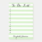 Moderne chique gepersonaliseerde groene gestreepte post-it® notes (Voorkant)