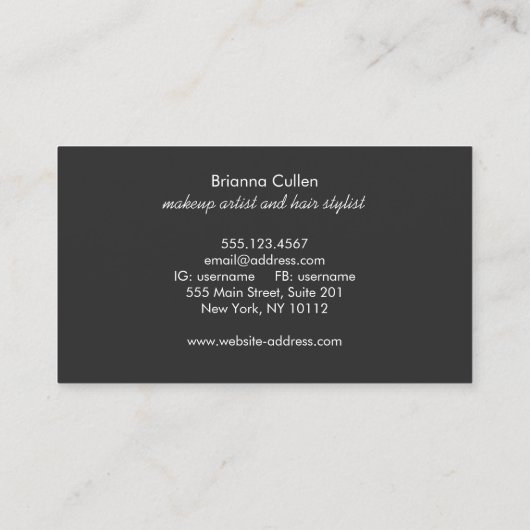 Moderne chique gestreepte FAUX Gouden folie en Tur Visitekaartje (Achterkant)