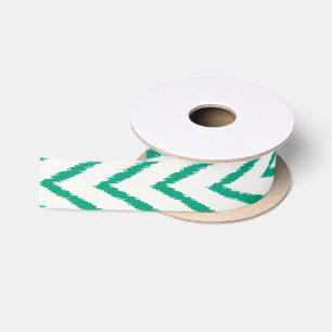 Moderne chique gestructureerd groen ikat chevron p satijnen lint