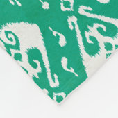 Moderne chique gestructureerd groen ikat stam patr fleece deken (Hoek)