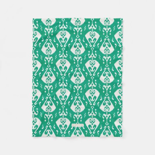 Moderne chique gestructureerd groen ikat stam patr fleece deken (Voorkant)