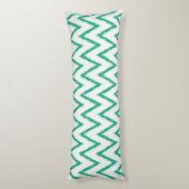 Moderne chique gestructureerde groene ikat-chevron lichaamskussen (Achterkant (Verticaal))