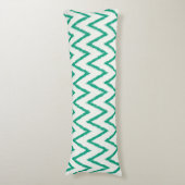 Moderne chique gestructureerde groene ikat-chevron lichaamskussen (Voorkant Verticaal)