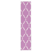 Moderne chique gestructureerde paarse ikat chevron korte tafelloper (Voorkant)