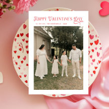 Moderne Chique Gezinsfoto Gelukkig Valentijnsdag