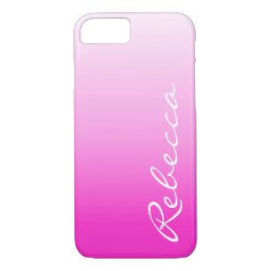 Moderne chique girly aanpasbare roze ombre fuschia Case-Mate iPhone case