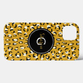 Moderne chique goud luipaardprint patroon monogram Case-Mate iPhone case (Achterkant (horizontaal))