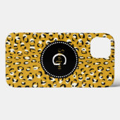 Moderne chique goud luipaardprint patroon monogram Case-Mate iPhone case (Achterkant (horizontaal))