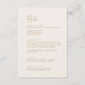 Moderne chique  gouden bruiloft details informatiekaartje (Voorkant)