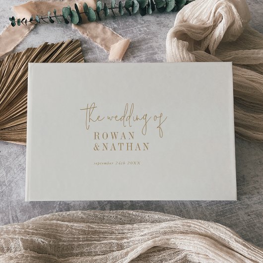 Moderne chique  gouden bruiloft gastenboek