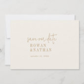 Moderne chique  gouden bruiloft save the date (Voorkant)