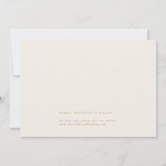 Moderne chique  gouden bruiloft save the date (Achterkant)