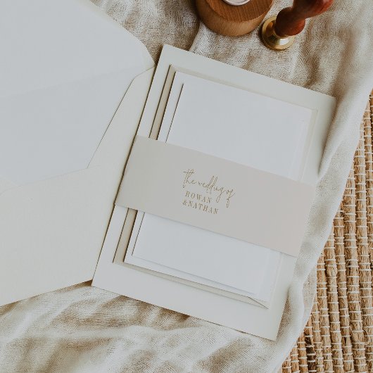 Moderne chique gouden bruiloft uitnodigingen wikkel