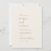 Moderne chique  gouden Casual bruiloft Kaart (Voorkant)