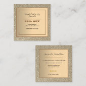 Moderne chique gouden folie glitterij glam salon k vierkante visitekaartje (Voorkant / Achterkant)