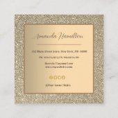 Moderne chique gouden folie glitterij glam salon k vierkante visitekaartje (Achterkant)