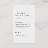 Moderne chique gouden folie haarstylist schaar log visitekaartje (Achterkant)