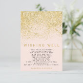 Moderne chique gouden glitter blush roze wensgoed informatiekaartje (Staand voorkant)