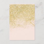 Moderne chique gouden glitter blush roze wensgoed informatiekaartje (Achterkant)