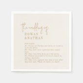 Moderne chique  Gouden Leuke Feiten Bruiloft Servet (Voorkant)