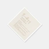 Moderne chique  Gouden Leuke Feiten Bruiloft Servet (Hoek)