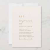 Moderne chique gouden monogram bruiloft kaart (Voorkant)