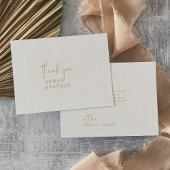 Moderne chique  gouden platte bruiloft bedankkaart