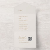 Moderne Chique  Gouden QR Monogram Bruiloft All In One Uitnodiging (Binnen)