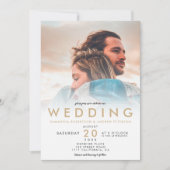 Moderne chique gouden witte ombre eenvoudige foto  kaart (Voorkant)