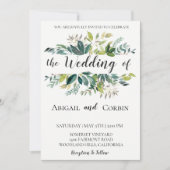 Moderne chique groen bruiloft uitnodiging (Voorkant)