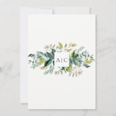 Moderne chique groen bruiloft uitnodiging (Achterkant)