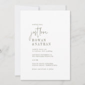 Moderne Chique Groen en Wit Just Love Bruiloft Kaart (Voorkant)