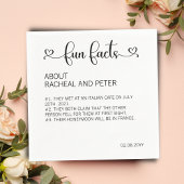 Moderne Chique Hart Leuke Feiten Script Bruiloft Servet