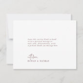 Moderne chique herfst Bourgondië platte bruiloft Bedankkaart (Achterkant)