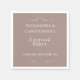 Moderne chique huwelijksverlovingsfeest servet