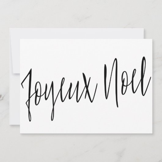 Moderne chique kalligrafie "Joyeux Noel" Feestdagenkaart (Voorkant)