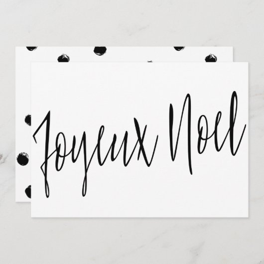 Moderne chique kalligrafie "Joyeux Noel" Feestdagenkaart (Voorkant / Achterkant)