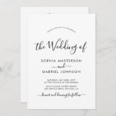 Moderne chique kalligrafie QR code bruiloft Kaart (Voorkant / Achterkant)