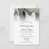 moderne chique kalligrafie trouwfoto Uitnodiging (Voorkant)