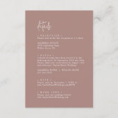 Moderne chique kaneel roze bruiloft details informatiekaartje (Voorkant)