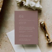 Moderne chique kaneel roze bruiloft details informatiekaartje