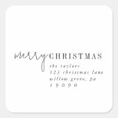 Moderne chique kerst retour adres envelop afdichti vierkante sticker (Voorkant)
