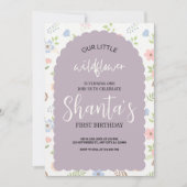 Moderne chique kleine wilde bloem 1e verjaardag kaart (Voorkant)