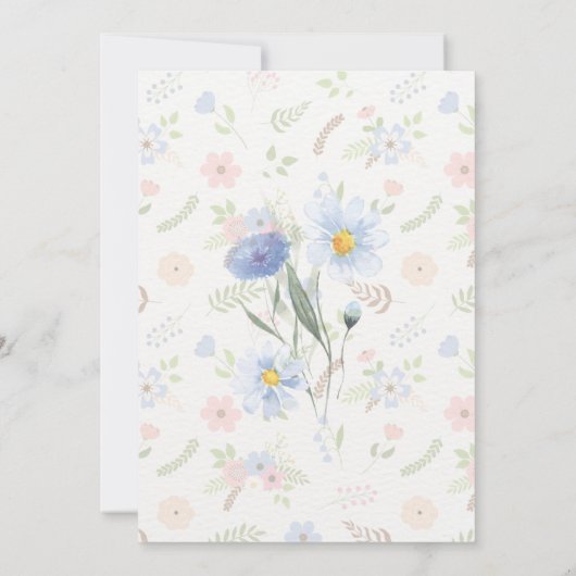 Moderne chique kleine wilde bloem 1e verjaardag kaart (Achterkant)